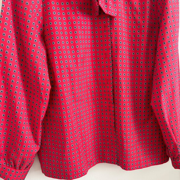 Alfred Dunner Vintage Long Sleeve Front Button Blouse Red Women’s Size 14 - Picture 5 of 8